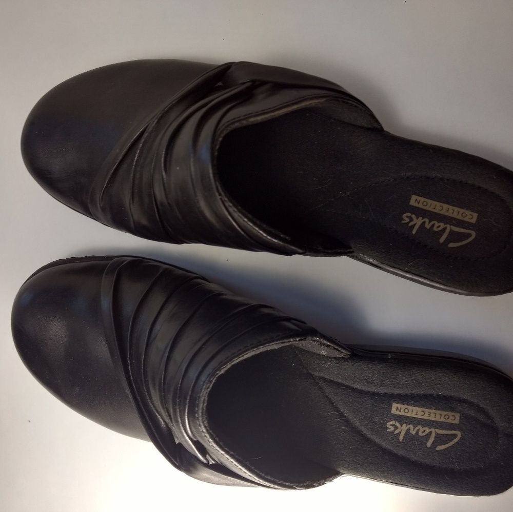 Clarks Mules black sz 7.5m s3